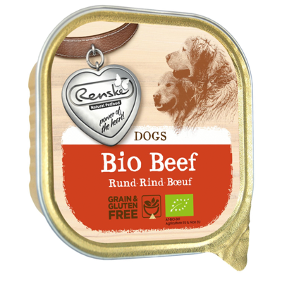 Renske Biologisch Graanvrij vers gestoomd kip natvoer hond (kuip) 18 x 300 g