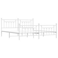 Bedframe met hoofd- en voeteneinde metaal wit 193x203 cm - thumbnail