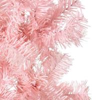VidaXL Kunstkerstboom half met standaard smal 120 cm roze - thumbnail