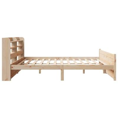 Bedframe met hoofdbord massief grenenhout 200x200 cm