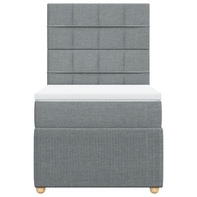 Boxspring met matras stof lichtgrijs 180x200 cm - thumbnail
