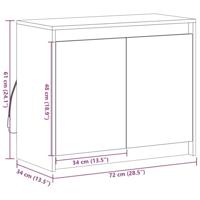 Dressoir met LED 72x34x61 cm bewerkt hout bruin eikenkleur - thumbnail