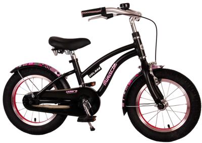 Volare miracle kinderfiets - meisjes - 14 inch - mat zwart - prime collection