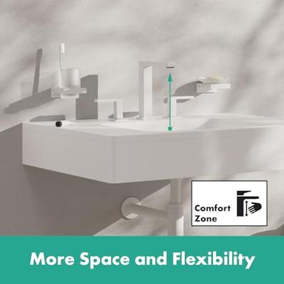 Hansgrohe Tecturis E 3-gats wastafelkraan 150 met afvoerplug, mat wit