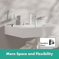 Hansgrohe Tecturis E 3-gats wastafelkraan 150 met afvoerplug, mat wit - thumbnail