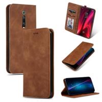 Retro huid voelen Business magnetische horizontale Flip lederen case voor Xiaomi mi 9T/mi 9T Pro/Redmi K20/K20 Pro (bruin) - thumbnail