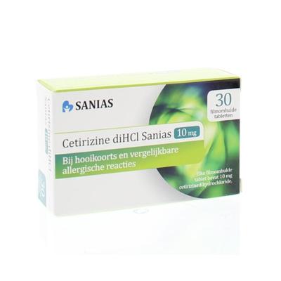 Sanias Cetirizine 10mg Tabletten - bij hooikoorts en vergelijkbare allergische reacties -