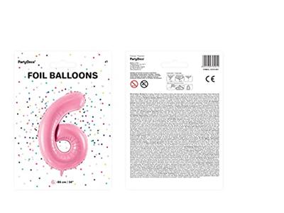 Folieballon cijfer 6 roze 86cm
