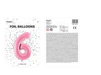 Folieballon cijfer 6 roze 86cm - thumbnail