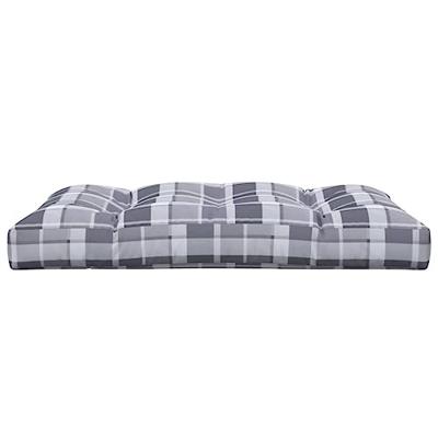 VidaXL Palletkussen 120x80x12 cm stof ruitpatroon grijs VidaXL Palletkussen 120x80x12 cm stof ruitpatroon grijs