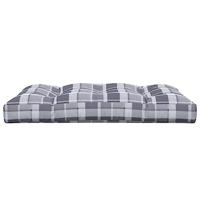 VidaXL Palletkussen 120x80x12 cm stof ruitpatroon grijs - thumbnail
