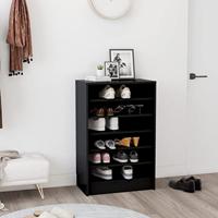 Schoenenkast 60x35x92 cm spaanplaat zwart - thumbnail