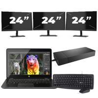 Lenovo ThinkBook 14 G2 - Intel Core i5-11e Generatie - 14 inch - 8GB RAM - 256GB SSD - Windows 11 Home + 3x 24 inch Monitor - thumbnail