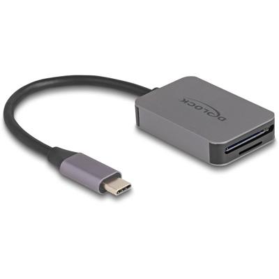 DeLOCK 91009 geheugenkaartlezer USB 3.2 Gen 1 (3.1 Gen 1) Type-C Grijs