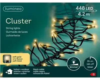 Clusterverlichting led 448 lampjes soft gold