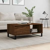 Salontafel 90x50x36,5 cm bewerkt hout bruin eikenkleur - thumbnail