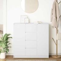 Dressoir met lades 100,5x35x98,5 cm spaanplaat wit - thumbnail