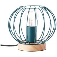 Brilliant Draad tafellampjeSorana turquoise met hout - 93044/73 - thumbnail