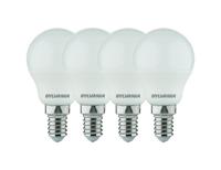 Sylvania Ledlamp - e14 - 470 lm - kogel - mat - 4 stuks - thumbnail