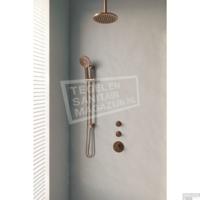 Koperen thermostatische regendouche set met 20 cm douchekop - thumbnail