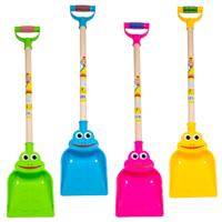 Basic Plastic schep kikker met houten steel 76cm - thumbnail
