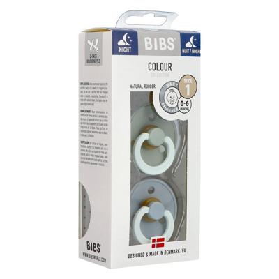 BIBS Glow Fopspeen 0-6 Maanden Sage/Cloud