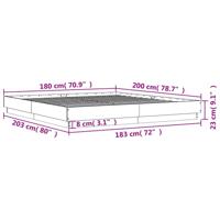 Bedframe bewerkt hout sonoma eikenkleurig 180x200 cm - thumbnail