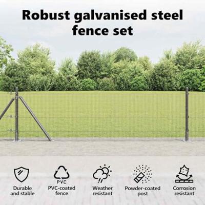 VidaXL Afrasteringspaal grijs 10 x 0,5 m (16 x 16 mm gaas) staal VidaXL Afrasteringspaal grijs 10 x 0,5 m (16 x 16 mm gaas) staal