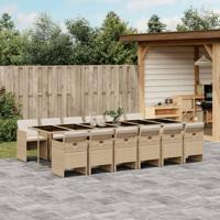 13-delige Tuinset met kussens poly rattan beige - thumbnail