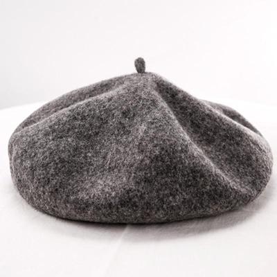 Vrouwen wol Vintage effen kleur Berets GLB (donkergrijs)