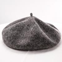 Vrouwen wol Vintage effen kleur Berets GLB (donkergrijs) - thumbnail