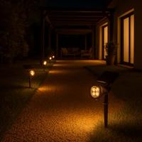 LUMI GARDEN Set van 2 spots Spotlight solar LED Spiky - Warm wit licht - 34 cm - thumbnail