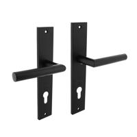 Deurkruk Bastian op langschild 245x45mm profielcilindergat 78mm mat zwart - thumbnail