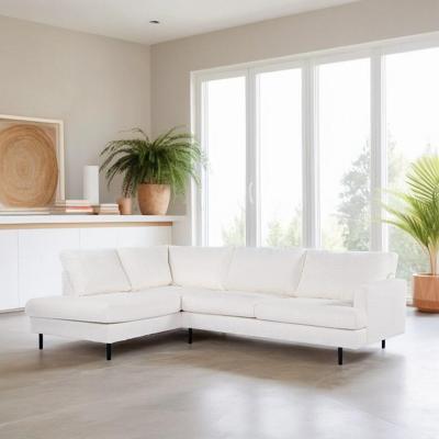 BASE 3-zits Hoekbank 'Alaya' Links, Bouclé, kleur Naturel BASE 3-zits Hoekbank 'Alaya' Links, Bouclé, kleur Naturel