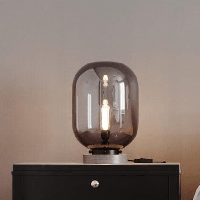 Tafellamp modern &apos;Leola&apos; By Rydens E27 fitting rookglas 31 cm - thumbnail