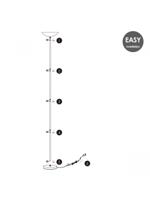 Vloerlamp Easy 28/28/180cm, geborsteld staal, geïntegreerde LED, met voetschakelaar, voor woonkamer, slaapkamer en thuiskantoor - thumbnail