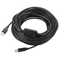 Renkforce USB-kabel USB 2.0 USB-A stekker, USB-B stekker 15.00 m Zwart Actief met signaalversterking RF-5720400 - thumbnail