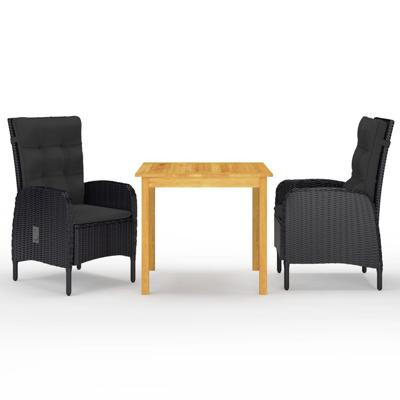 3-delige Tuinset zwart