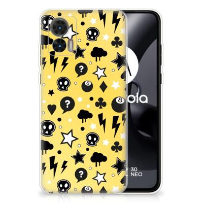 Silicone Back Case Motorola Edge 30 Neo Punk Geel Silicone Back Case Motorola Edge 30 Neo Punk Geel