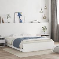 Bedframe met lades bewerkt hout wit 150x200 cm - thumbnail