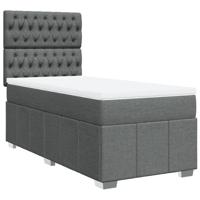 Boxspring met matras stof donkergrijs 80x200 cm - thumbnail