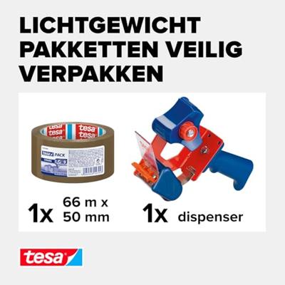 tesa 58166-00000-00 Plakbanddispenser tesapack Bruin (l x b) 66 m x 50 mm 1 stuk(s)