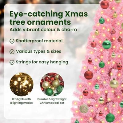 VidaXL Kerstboom met 150 led met standaard roze 120 cm pvc