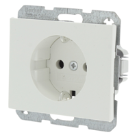 Berker K1 Contactdoos | Inbouw | 1-voudig | Randaarde | Polarwit - 66.021.42 - thumbnail