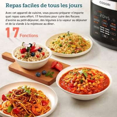 COSORI Multicooker - Inhoud 5 liter - 17 kookprogramma's - Tot 120 °C - 970 W