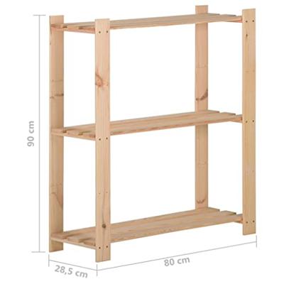 VidaXL Opbergrek 3-laags 80x28,5x90 cm massief grenenhout VidaXL Opbergrek 3-laags 80x28,5x90 cm massief grenenhout