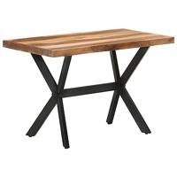 Eettafel 120x60x75 cm massief hout met honingkleurige afwerking - thumbnail