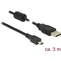 Delock 84915 USB-kabel USB 2.0 USB-A stekker, USB-mini-B stekker 2.00 m Zwart Met Ferrietkern - thumbnail