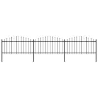 Tuinhek met speren bovenkant (1,25-1,5)x5,1 m staal zwart - thumbnail