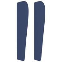 Hoofdbord met randen 83x23x118/128 cm stof blauw - thumbnail